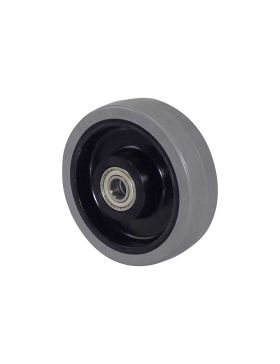 Ruota NON MACCHIENTE GOMMA FLESSIBILE GRIGIA DIAMETRO 125MM CARICO 250KG ASSE 15 MM A SFERE - S2015 125 GRIGIO RB