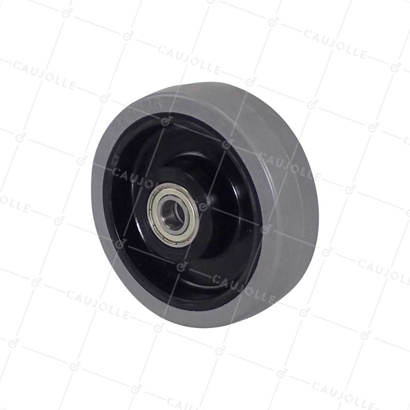 Ruota NON MACCHIENTE GOMMA FLESSIBILE GRIGIA DIAMETRO 125MM CARICO 250KG ASSE 15 MM A SFERE - S2015 125 GRIGIO RB