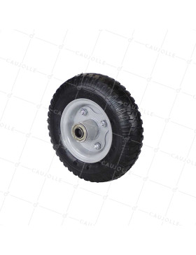 Ruota DI COMPRESSORE DIAMETRO 210 MM CARICO 100 KG MOZZO PORTANTE PER ASSE DI 16 MM - 2.50x4 GONFIATA A16 • Caujolle