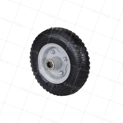 Ruota DI COMPRESSORE DIAMETRO 210 MM CARICO 100 KG MOZZO PORTANTE PER ASSE DI 16 MM - 2.50x4 GONFIATA A16 • Caujolle
