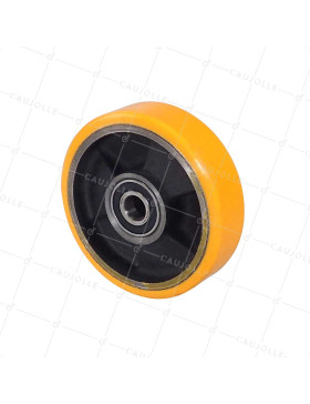 Ruota INDUSTRIALE IN GHISA E POLIURETANO DIAMETRO 150MM CARICO 500KG ASSE 20 MM LM40 - SFPU 150/40 RB20-40 • Caujolle