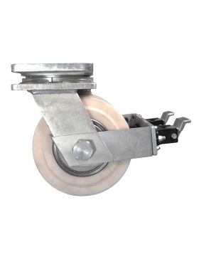 Ruota PIVOTANTE A FRENO IN NYLON DIAMETRO 250 MM CARICO 7500 KG - STEC NYLON DOPPIO 250 PAF