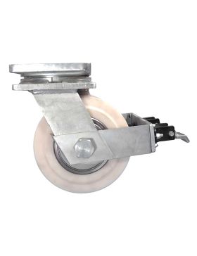 Ruota PIVOTANTE A FRENO IN NYLON DIAMETRO 250 MM CARICO 7500 KG - STEC NYLON DOPPIO 250 PAF