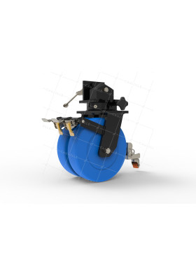 Ruota DI CONTENITORE IN NYLON BLU DOPPIO 305 MM CARICO 7000KG