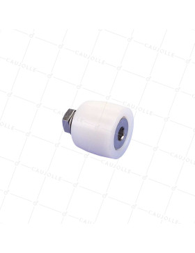 Rullo di guida GUIDA IN ACCIAIO INOX ANTI RUGGINE & NYLON PER CANCELLO SCORREVOLE DIAMETRO 35 MM LUNGHEZZA 30 MM CON BULLONE DA 10 MM • Caujolle