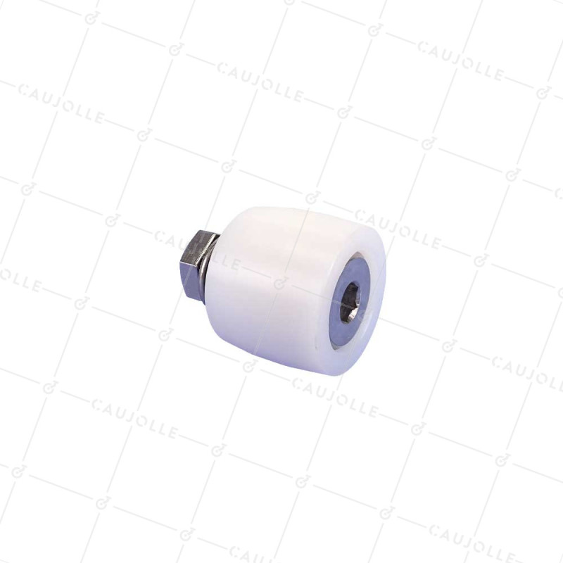 OLIVE GUIDE EN INOX ANTI ROUILLE & NYLON POUR PORTAIL COULISSANT DIAMÈTRE 35 MM LONGUEUR 30 MM AVEC BOULON DE 10 MM
