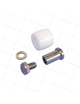 OLIVE GUIDE EN INOX ANTI ROUILLE & NYLON POUR PORTAIL COULISSANT DIAMÈTRE 35 MM LONGUEUR 30 MM AVEC BOULON DE 10 MM