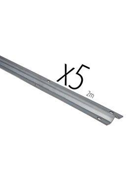 CARTONE DI 5 RAILS DA VITE IN ACCIAIO ZINCATO SPESSORE FORTE 3 MM Gola V / 2 METRI