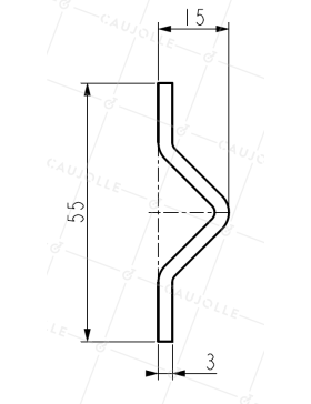 CARTONE DI 5 RAILS DA VITE IN ACCIAIO ZINCATO SPESSORE FORTE 3 MM Gola V / 2 METRI