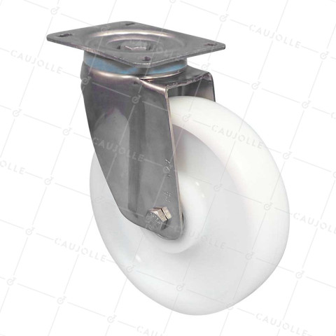 Ruota IN ACCIAIO INOSSIDABILE 304 DIAMETRO 200 MM CARICO 1000 KG - INOX PIV RENF 200 • Caujolle