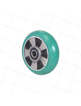 Ruota INDUSTRIALE IN ELASTOMERO FLESSIBILE DIAMETRO 160 MM CARICO 550 KG ASSE 20 MM - S2016 160 • Caujolle