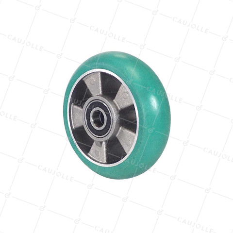 Ruota INDUSTRIALE IN ELASTOMERO FLESSIBILE DIAMETRO 160 MM CARICO 550 KG ASSE 20 MM - S2016 160 • Caujolle
