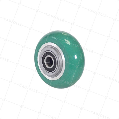 Ruota INDUSTRIALE IN ELASTOMERO FLESSIBILE DIAMETRO 125 MM CARICO 400 KG ASSE 20 MM - S2016 125 • Caujolle