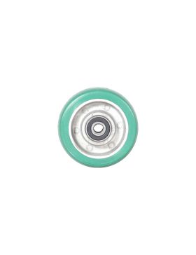 Ruota INDUSTRIALE POLIURETANO MORBIDO DIAMETRO 100 MM CARICO 250 KG ASSE 12 MM - S2016 100 RB12