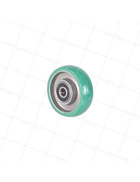 Ruota INDUSTRIALE IN POLIURETANO MORBIDO DIAMETRO 80 MM CARICO 200 KG ASSE 12 MM - S2016 80 RB12 • Caujolle