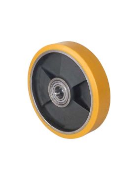 Ruota INDUSTRIALE DI MANUTENZIONE IN GHISA E POLIURETANO DIAMETRO 200MM CARICO 1000 KG MOZZO 45MM ASSE 25 MM - SFPU 200/45 LM45
