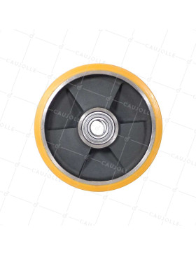 Ruota INDUSTRIALE DI MANUTENZIONE IN GHISA E POLIURETANO DIAMETRO 200MM CARICO 1000 KG MOZZO 45MM ASSE 25 MM - SFPU 200/45 LM45
