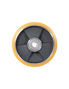 Ruota INDUSTRIALE DI MANUTENZIONE IN GHISA E POLIURETANO DIAMETRO 200MM CARICO 1000 KG MOZZO 45MM ASSE 25 MM - SFPU 200/45 LM45