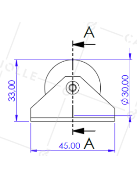 RUOTA DI GUIDA LINEARE INSENSIBILE ALLA CORROSIONE DIAMETRO 30 MM CARICO 100 KG - S86 30 INOX 304