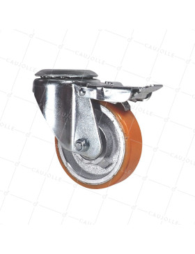 Ruota DI CRIC PER AUTO DIAMETRO 100 MM A FRENO CARICO 250 KG - S74 O 100 SFPU AF • Caujolle