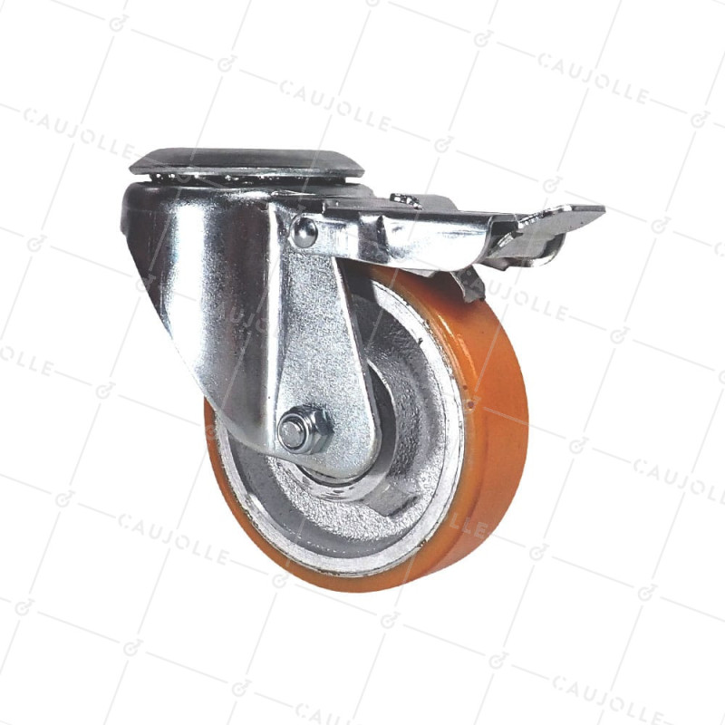Ruota DI CRIC PER AUTO DIAMETRO 100 MM A FRENO CARICO 250 KG - S74 O 100 SFPU AF