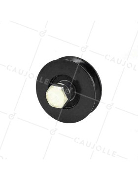 RUEDA PARA PORTAL CORREDERO NEGRA RESISTENTE CON CANAL REDONDO DIÁMETRO DE 70 MM PARA RAÍL REDONDO DE 16 MM CARGA 600 KG - GAGR70N • Caujolle