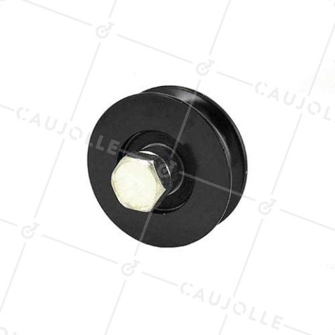 RUEDA PARA PORTAL CORREDERO NEGRA RESISTENTE CON CANAL REDONDO DIÁMETRO DE 70 MM PARA RAÍL REDONDO DE 16 MM CARGA 600 KG - GAGR70N • Caujolle
