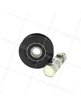 RUEDA PARA PORTAL CORREDERO NEGRA RESISTENTE CON CANAL REDONDO DIÁMETRO DE 70 MM PARA RAÍL REDONDO DE 16 MM CARGA 600 KG - GAGR7
