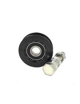 RUEDA PARA PORTAL CORREDERO NEGRA RESISTENTE CON CANAL REDONDO DIÁMETRO DE 70 MM PARA RAÍL REDONDO DE 16 MM CARGA 600 KG - GAGR7