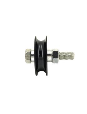 RUEDA PARA PORTAL CORREDERO NEGRA RESISTENTE CON CANAL REDONDO DIÁMETRO DE 70 MM PARA RAÍL REDONDO DE 16 MM CARGA 600 KG - GAGR7