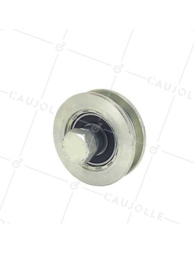 Ruota DI PORTA A Gola QUADRATA DIAMETRO 70 MM PER RAIL QUADRATO DI 12 MM CARICO 600 KG ASSE 14 MM - GAGC70 • Caujolle