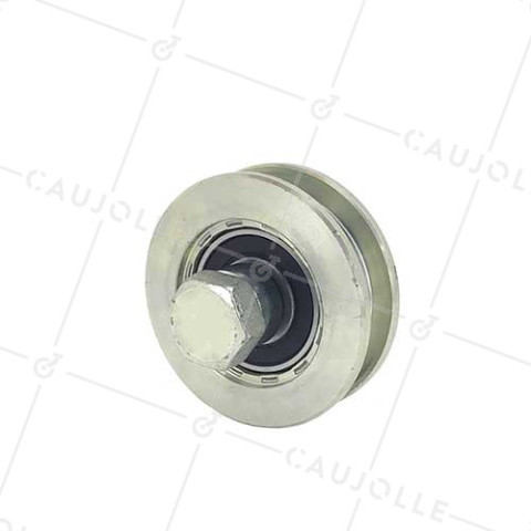 Ruota DI PORTA A Gola QUADRATA DIAMETRO 70 MM PER RAIL QUADRATO DI 12 MM CARICO 600 KG ASSE 14 MM - GAGC70 • Caujolle