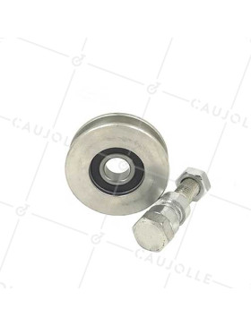 Ruota DI PORTA A Gola QUADRATA DIAMETRO 70 MM PER RAIL QUADRATO DI 12 MM CARICO 600 KG ASSE 14 MM - GAGC70