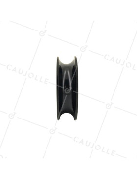 RUEDA PARA PORTAL CORREDERO NEGRA RESISTENTE CON CANAL REDONDO DIÁMETRO DE 70 MM PARA RAÍL REDONDO DE 16 MM CARGA 600 KG - GAGR7