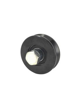 RUEDA PARA PORTAL CORREDERO NEGRA RESISTENTE CON CANAL EN Y DIÁMETRO DE 70 MM PARA RAÍL TRIANGULAR CARGA 600 KG EJE 14 MM - GAGY