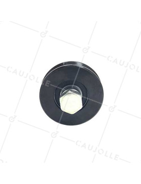 RUEDA PARA PORTAL CORREDERO NEGRA RESISTENTE CON CANAL EN Y DIÁMETRO DE 70 MM PARA RAÍL TRIANGULAR CARGA 600 KG EJE 14 MM - GAGY