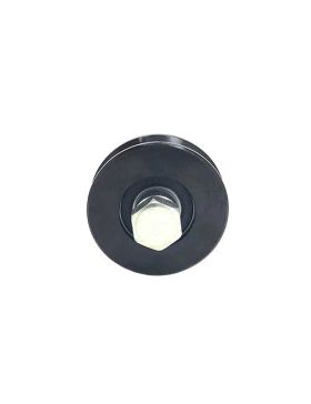 RUEDA PARA PORTAL CORREDERO NEGRA RESISTENTE CON CANAL EN Y DIÁMETRO DE 70 MM PARA RAÍL TRIANGULAR CARGA 600 KG EJE 14 MM - GAGY
