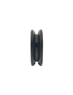 RUEDA PARA PORTAL CORREDERO NEGRA RESISTENTE CON CANAL EN Y DIÁMETRO DE 70 MM PARA RAÍL TRIANGULAR CARGA 600 KG EJE 14 MM - GAGY