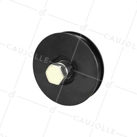 RUEDA PARA PORTAL CORREDERO NEGRA RESISTENTE CON CANAL REDONDO DIÁMETRO DE 90 MM PARA RAÍL REDONDO DE 16 MM CARGA 600 KG - GAGR90N • Caujolle