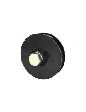 RUEDA PARA PORTAL CORREDERO NEGRA RESISTENTE CON CANAL REDONDO DIÁMETRO DE 90 MM PARA RAÍL REDONDO DE 16 MM CARGA 600 KG - GAGR9