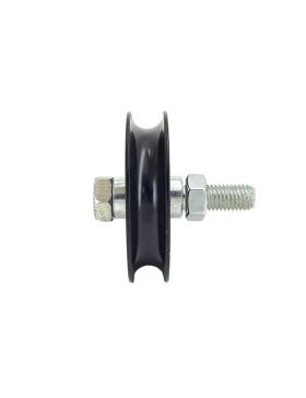 RUEDA PARA PORTAL CORREDERO NEGRA RESISTENTE CON CANAL REDONDO DIÁMETRO DE 90 MM PARA RAÍL REDONDO DE 16 MM CARGA 600 KG - GAGR9