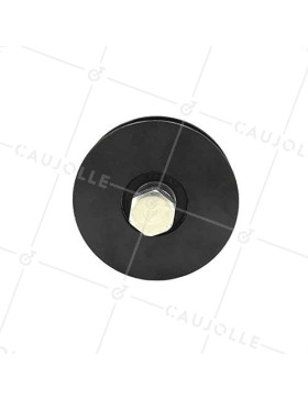 RUEDA PARA PORTAL CORREDERO NEGRA RESISTENTE CON CANAL REDONDO DIÁMETRO DE 90 MM PARA RAÍL REDONDO DE 16 MM CARGA 600 KG - GAGR9