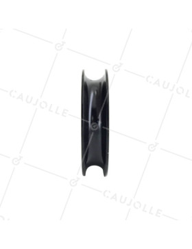 RUEDA PARA PORTAL CORREDERO NEGRA RESISTENTE CON CANAL REDONDO DIÁMETRO DE 90 MM PARA RAÍL REDONDO DE 16 MM CARGA 600 KG - GAGR9