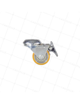 Ruota EXTRA-BASSA FISSAGGIO A Foro di fissaggio A FRENO ALTA CARICO DIAMETRO 50 MM ALTEZZA 72 MM CARICO 150 KG - SURB 50 OAF