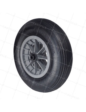 Ruota di carriola GONFIATA PER SPIAGGIA SENZA Cuscinetto DIAMETRO 400 MM CARICO 150KG PER ASSE DI 14 MM - S1006P L14/100 • Caujolle