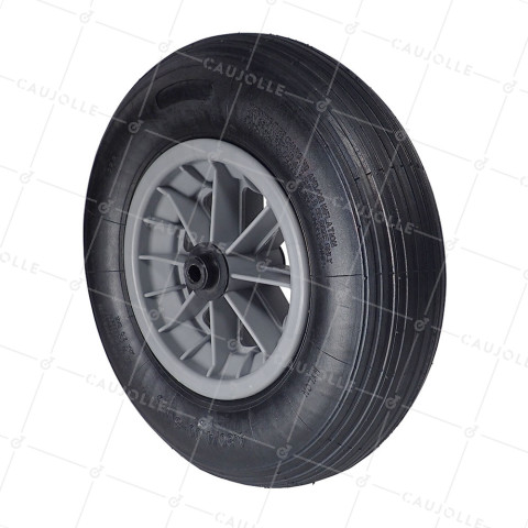 Ruota di carriola GONFIATA PER SPIAGGIA SENZA Cuscinetto DIAMETRO 400 MM CARICO 150KG PER ASSE DI 14 MM - S1006P L14/100 • Caujolle