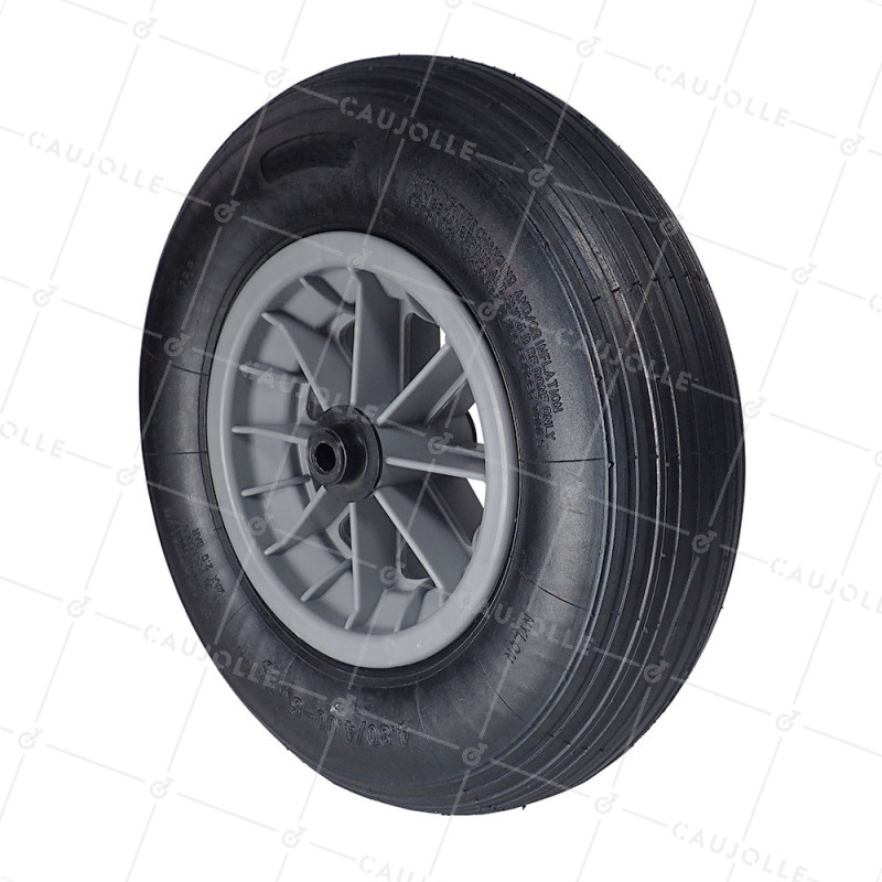 Ruota di carriola GONFIATA PER SPIAGGIA SENZA Cuscinetto DIAMETRO 400 MM CARICO 150KG PER ASSE DI 14 MM - S1006P L14/100