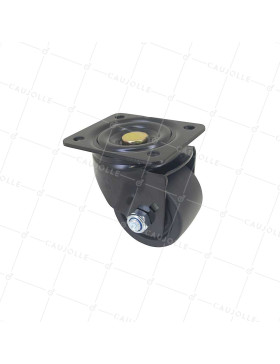Ruota PIVOTANTE EXTRA BASSA IN NYLON FIBRATO DIAMETRO 75 MM CARICO 600 KG - BLACK SURB 75P • Caujolle