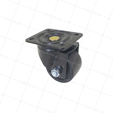 Ruota PIVOTANTE EXTRA BASSA IN NYLON FIBRATO DIAMETRO 75 MM CARICO 600 KG - BLACK SURB 75P • Caujolle