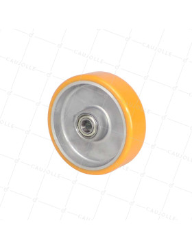 Ruota POLIURETANICA INDUSTRIALE DIAMETRO 125 MM CARICO 300 KG Cuscinetto A SFERE DI 15 MM - S2013 125/38 RB15 LM41 • Caujolle